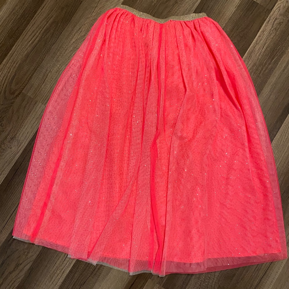 Cat & Jack Long hot pink Glitter tulle skirt